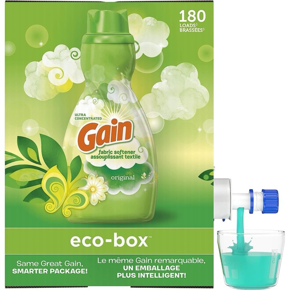 Gain -NIB- Sealed -Fabric Softener- Eco-Box -6.5lbs- 180 loads -Originalal Scent